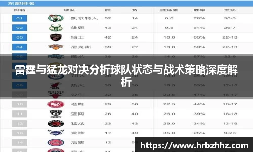 雷霆与猛龙对决分析球队状态与战术策略深度解析